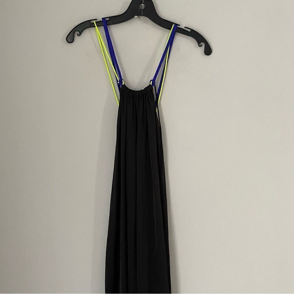 Zinke Women’s High Neck Deep Cut Back Maxi Black Dress size S